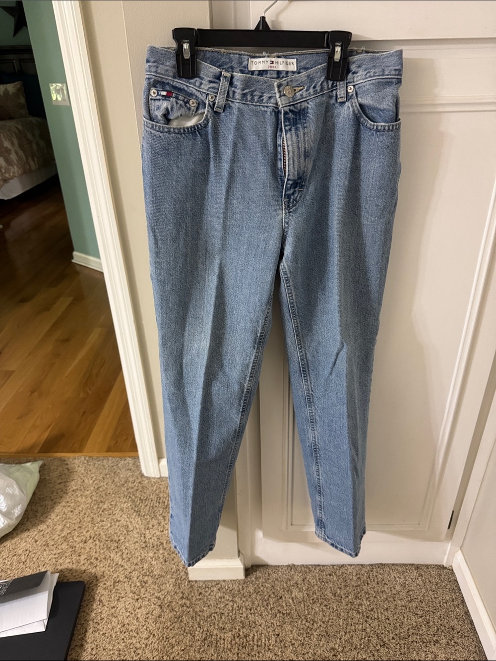 Tommy Hilfiger Light Blue High-Rise Straight Jeans